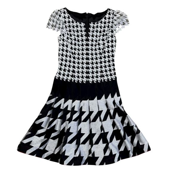 Peggy Jennings Vintage 1990s Houndstooth Dress Small - Picture 5 of 10